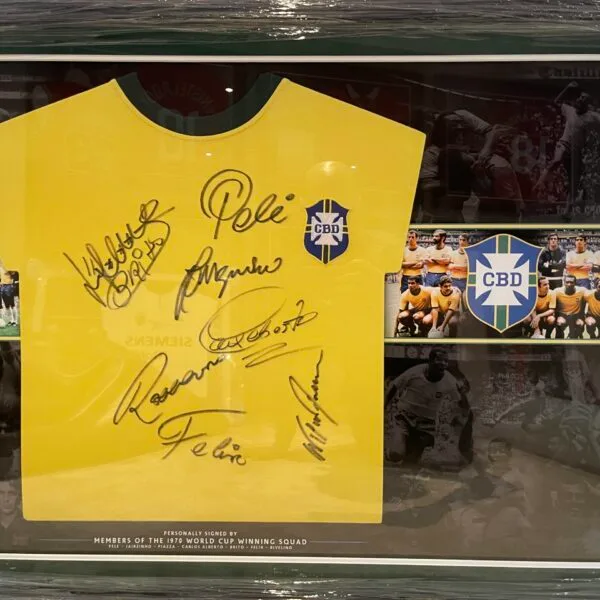 Brazil 1970 World Cup winning squad signed shirt