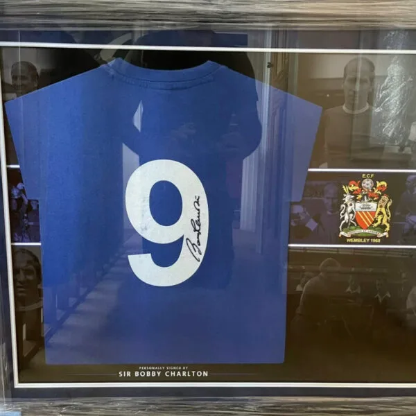 Sir Bobby Charlton signed Manchester United shirt