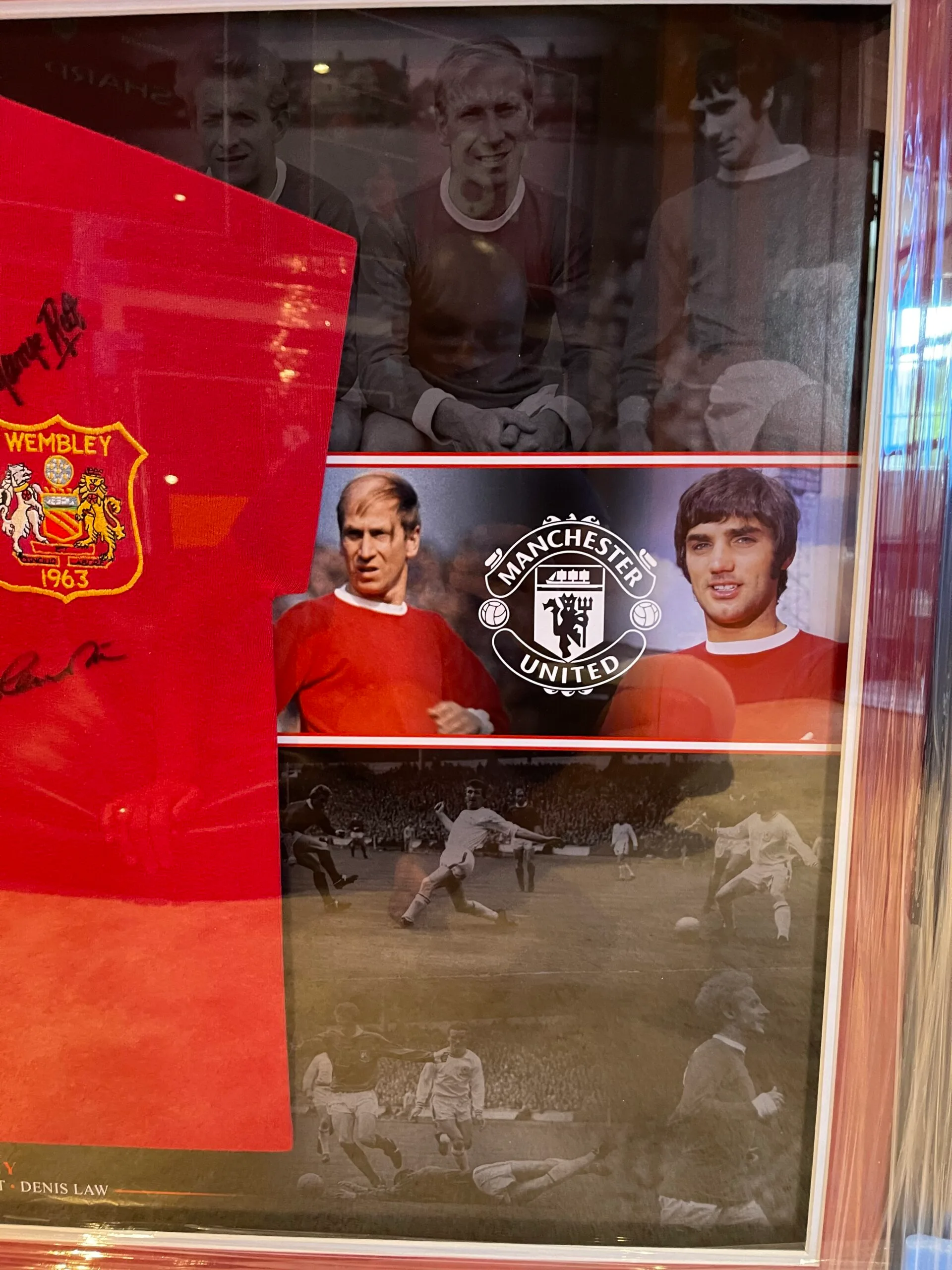 Manchester United Holy Trinity Best, Law and Charlton signed 1963 final shirt - Image 4