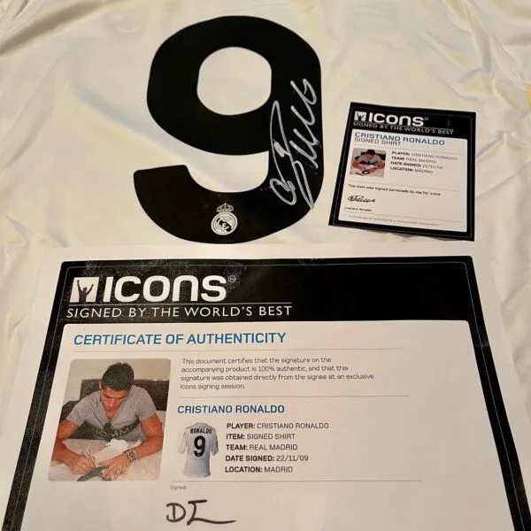 Cristiano Ronaldo signed autographed Real Madrid 2009/10 shirt ICONS CR9