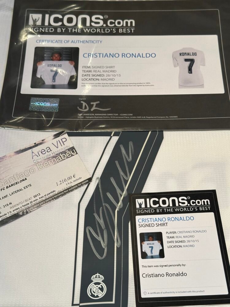 Cristiano Ronaldo signed autographed Real Madrid 2015/16 shirt ICONS CR7