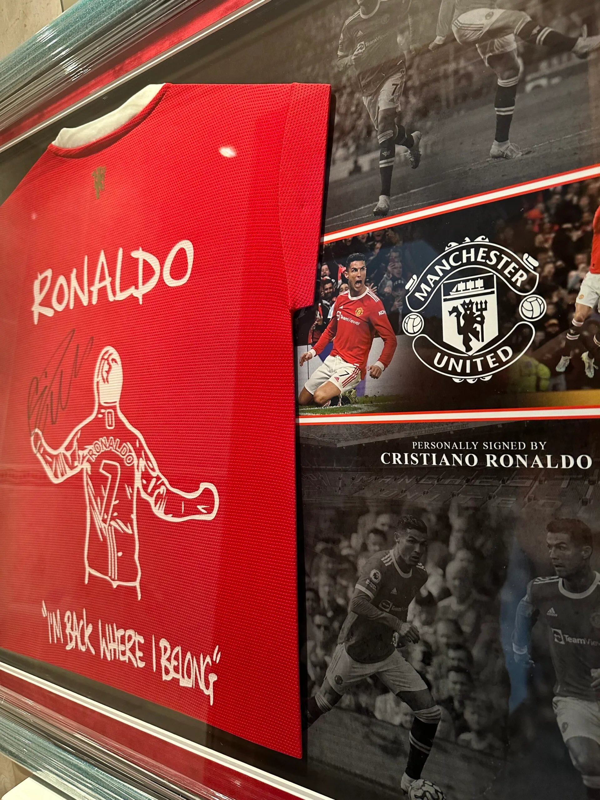 Cristiano Ronaldo signed 'I'm back where I belong' 2021 Manchester United shirt - Image 2