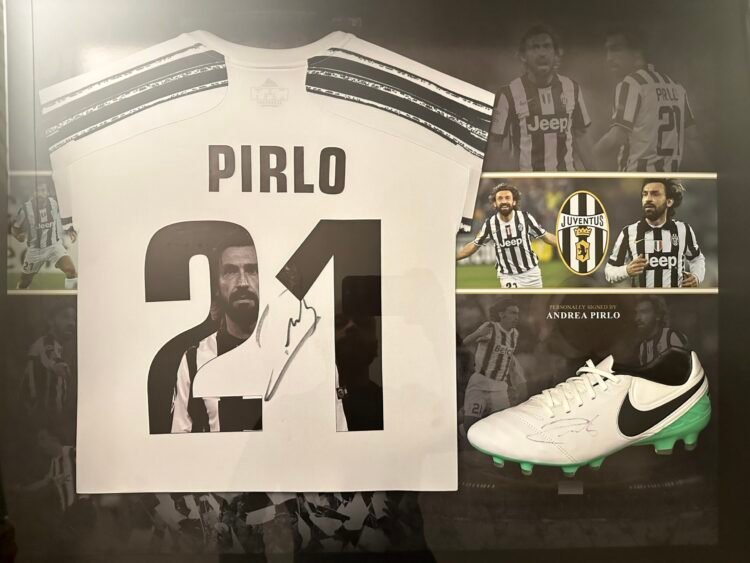 Andrea Pirlo signed Juventus shirt and boot display - Image 2