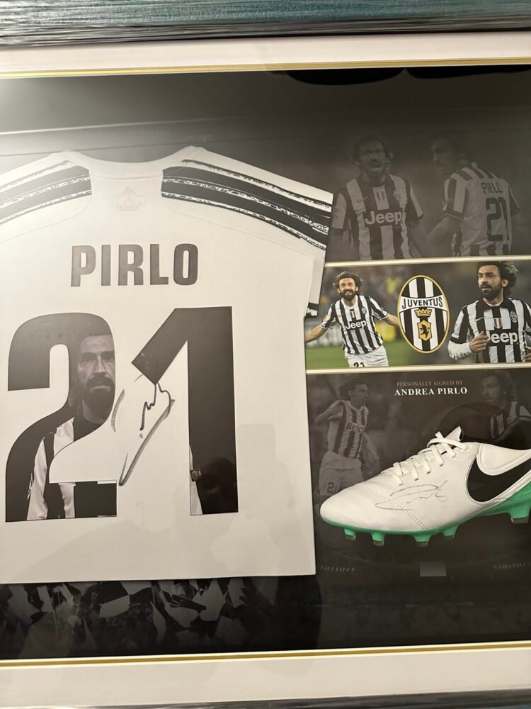 Andrea Pirlo signed Juventus shirt and boot display - Image 3