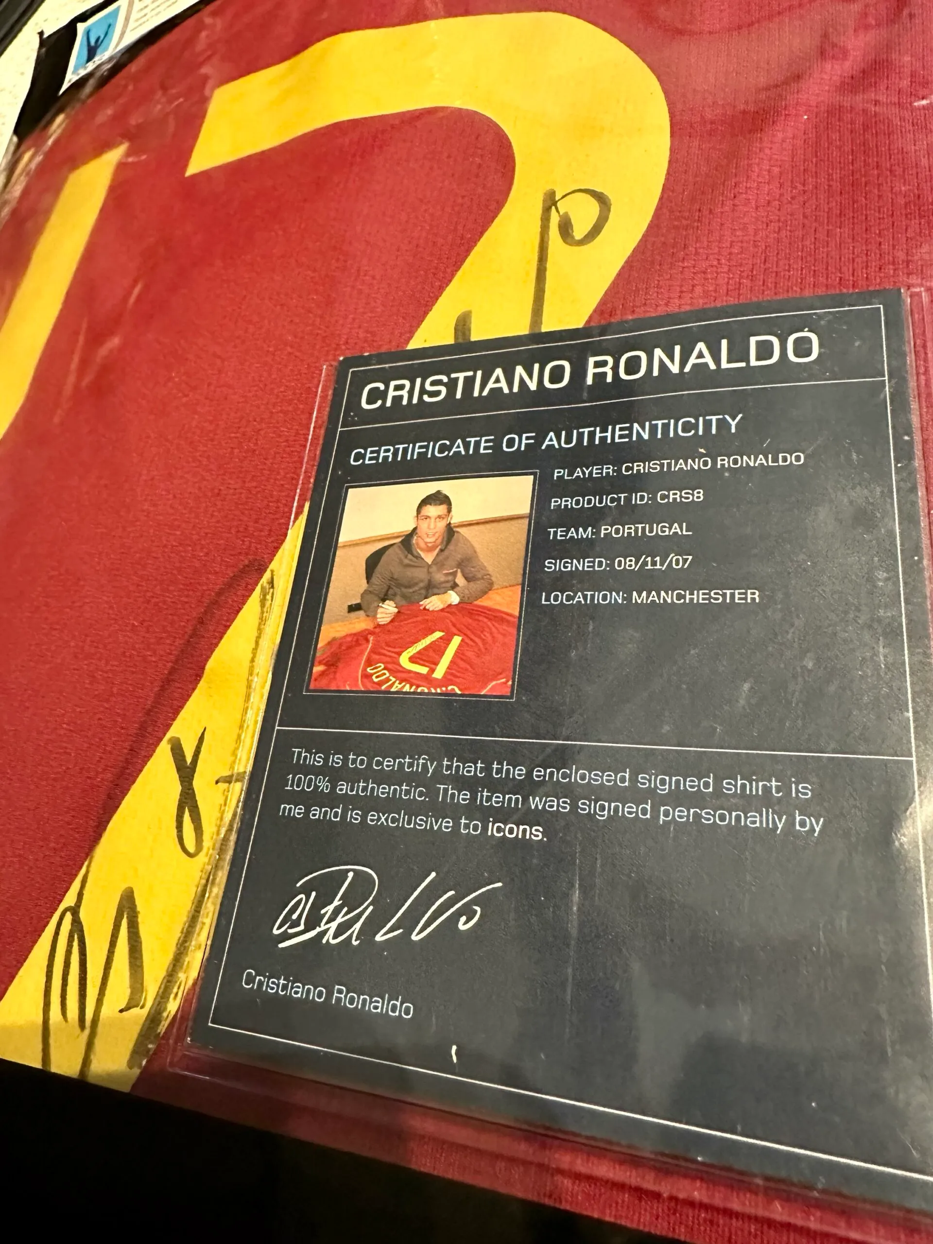 Cristiano Ronaldo signed 2007 Portugal shirt CR17 ICONS - Image 4
