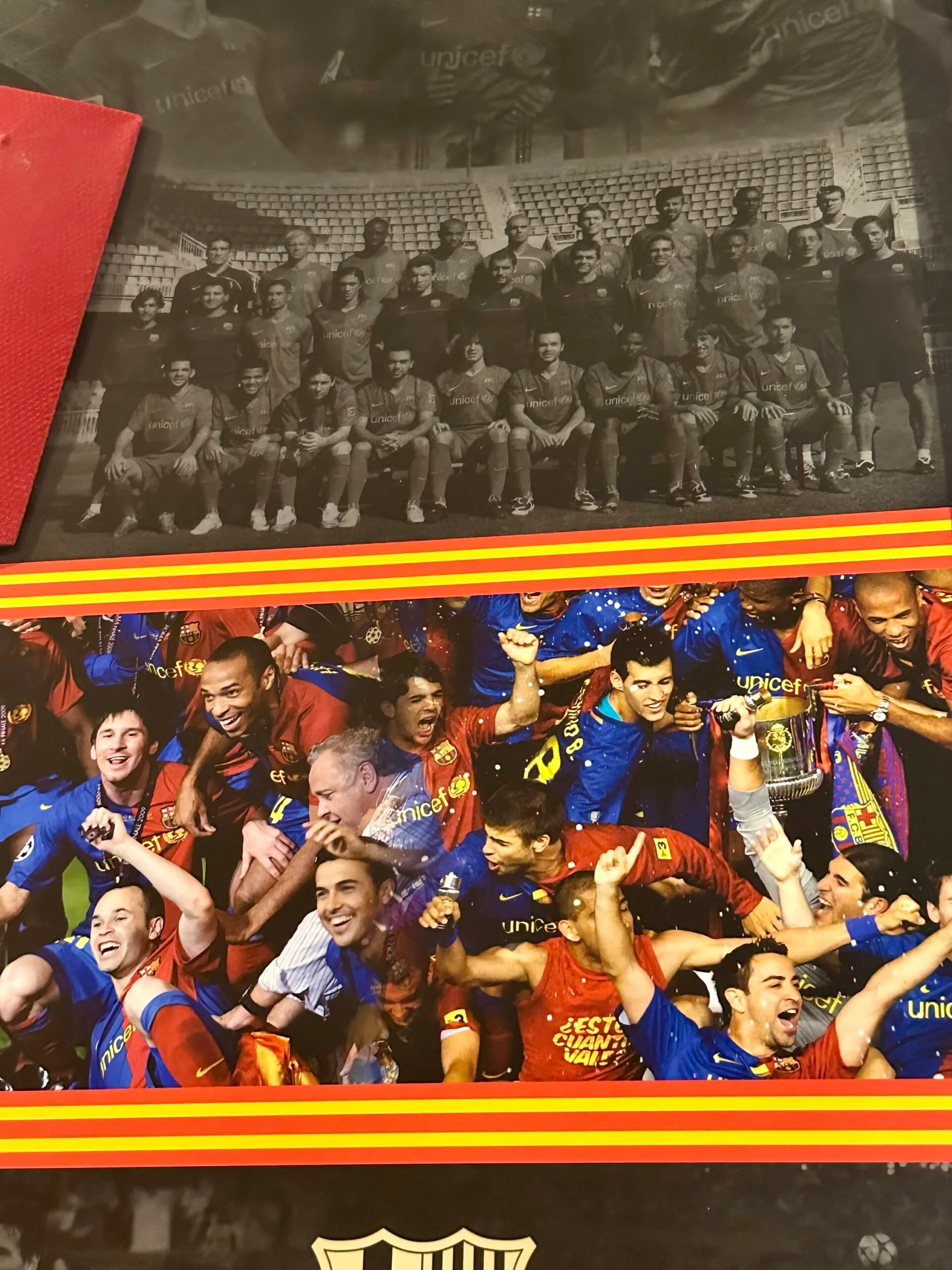 Barcelona signed 2008/09 treble winners shirt Messi Xavi Iniesta - Image 7
