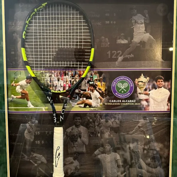 Carlos Alcaraz signed Wimbledon tennis racket