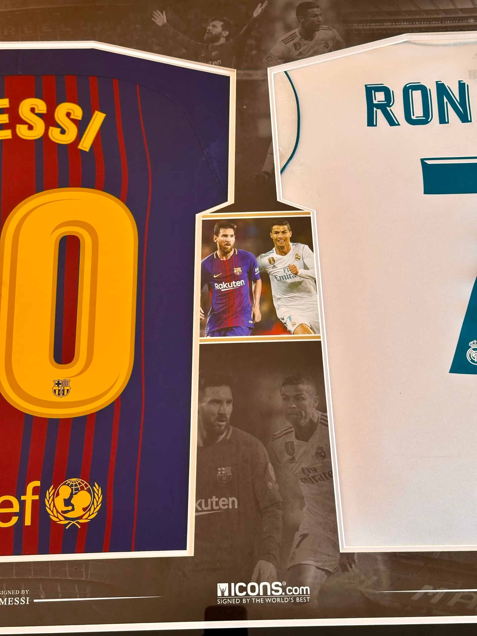 Cristiano Ronaldo Real Madrid & Lionel Messi Barcelona signed shirts Icons - Image 8