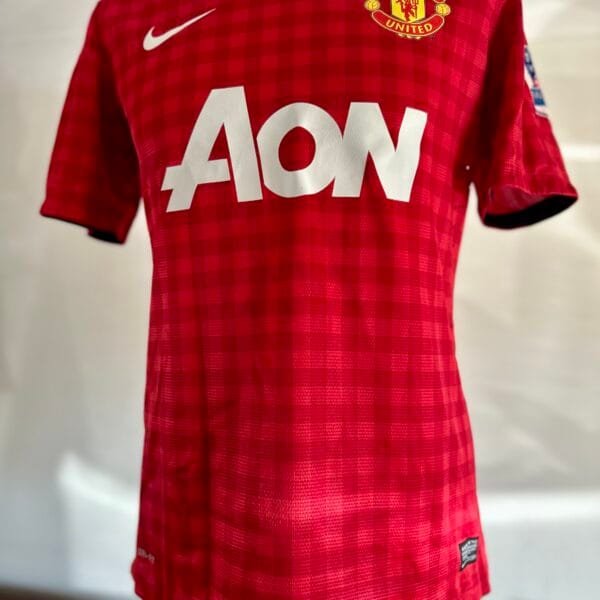 Chris Smalling signed match worn Manchester United shirt Manchester City 2012/13