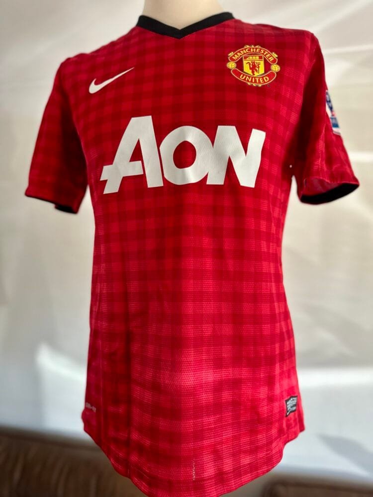 Chris Smalling signed match worn Manchester United shirt Manchester City 2012/13
