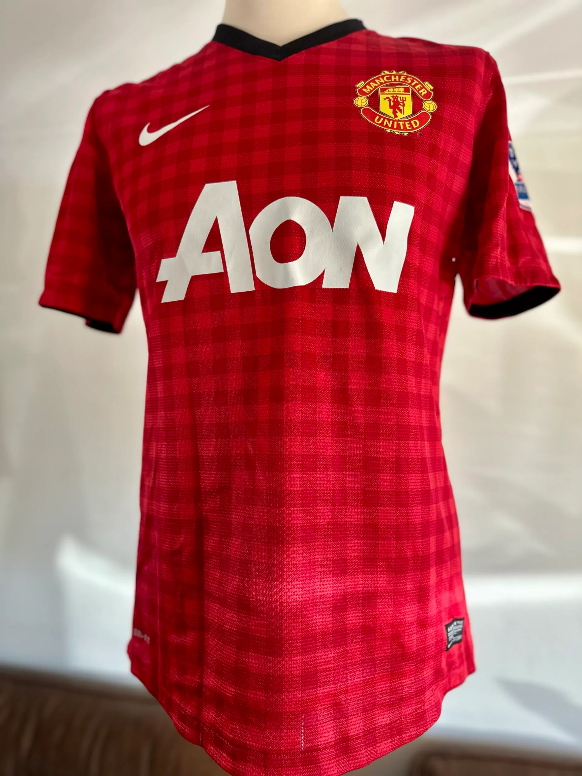 Chris Smalling signed match worn Manchester United shirt Manchester City 2012/13